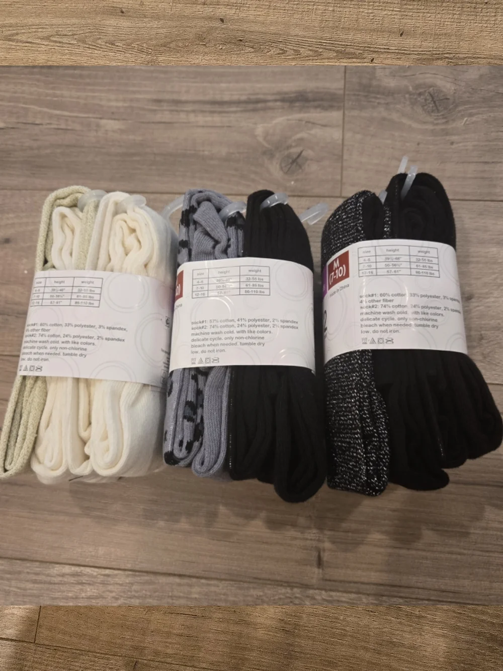 NWT Girls Heavyweight Tights Bundle - 6 Pairs - Size M (7-10)